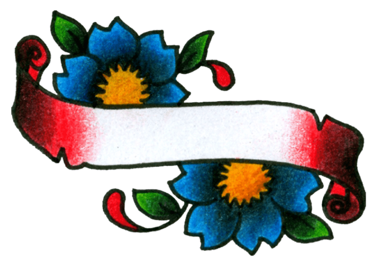 Tattoo Floral Banner