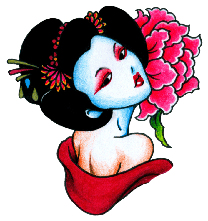 Tattoo Geisha Flower 