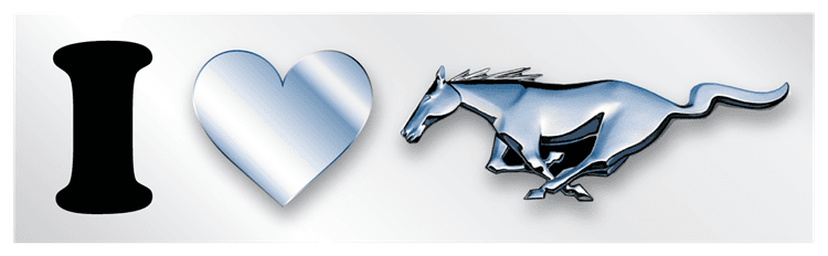 I Heart Mustangs Horse Logo