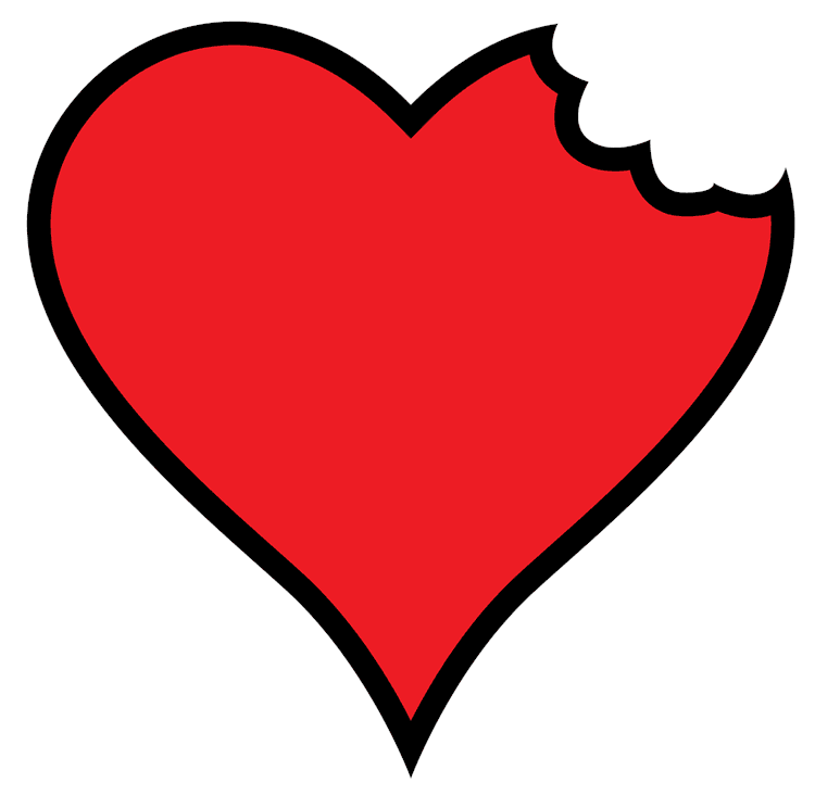 Red Bitten Love Heart