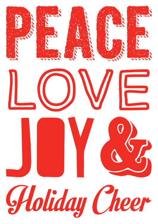 Peace Love Joy Christmas Wording