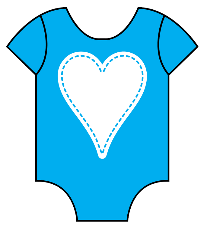 Blue Baby Heart Onesie