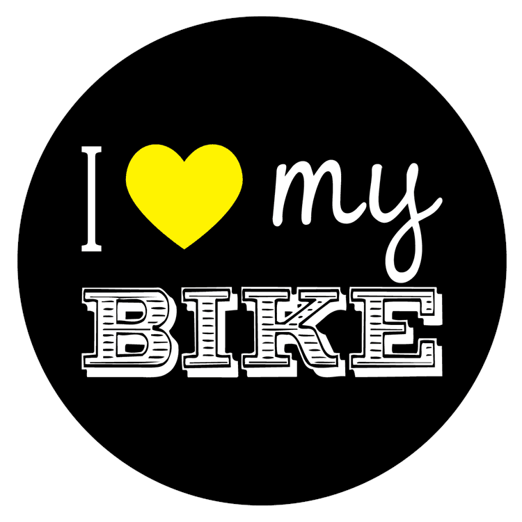 I Love My Bike Yellow Heart