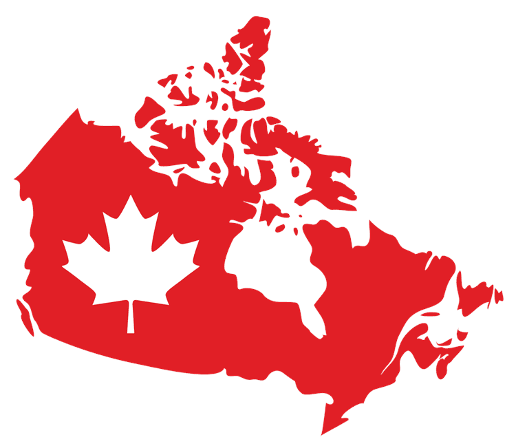 Canada map with Maple leaf