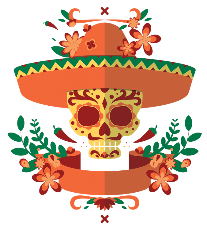 Day of the Dead Sugar Skull Banner