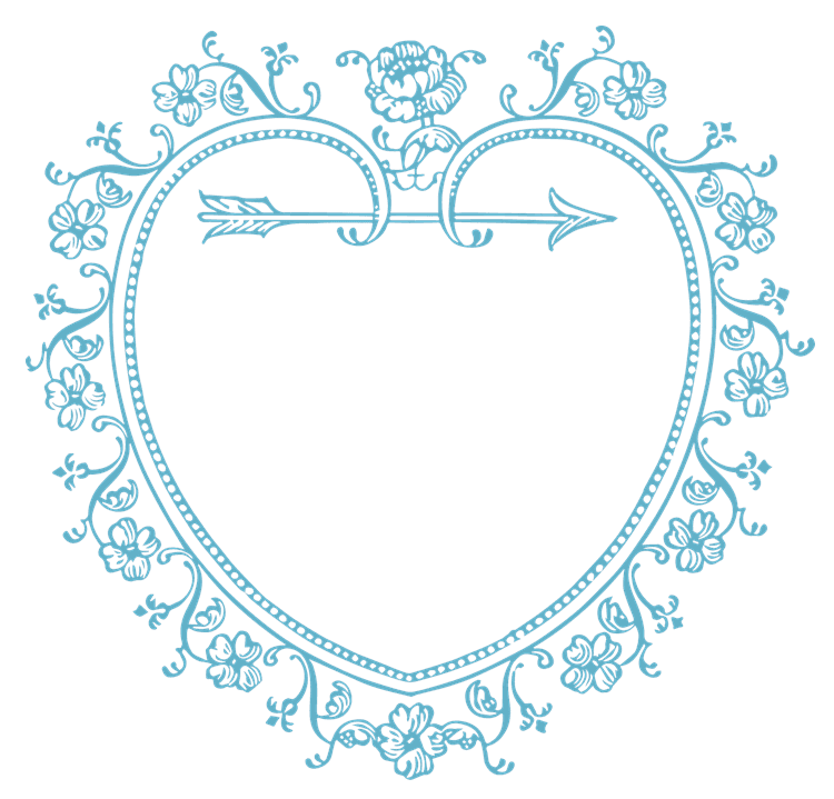 Blue Love Heart Wreath