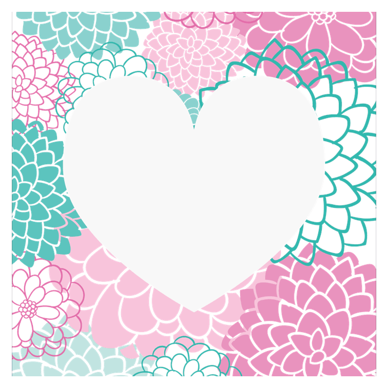Floral Frame Love Heart