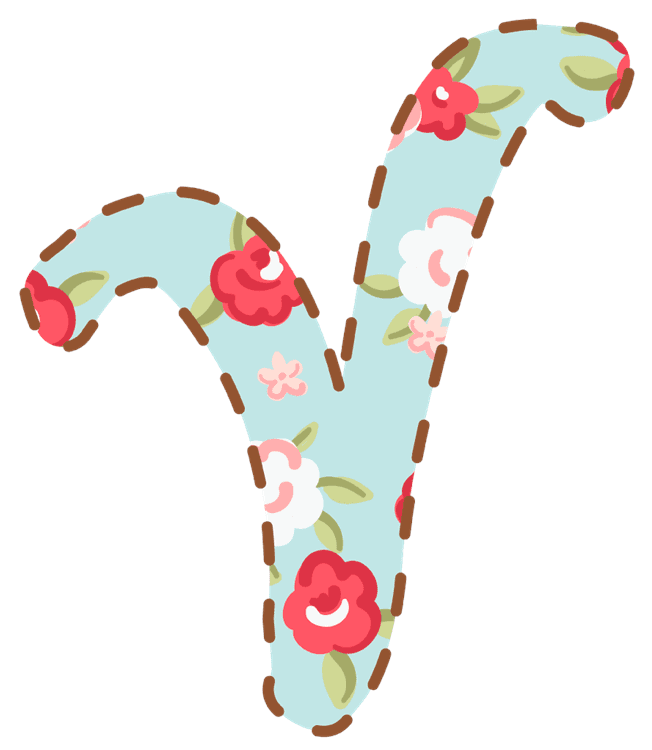 Letter V floral