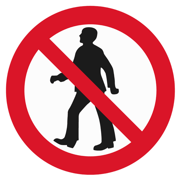 Warning No Walking