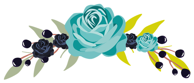 Blue Green Floral Arch