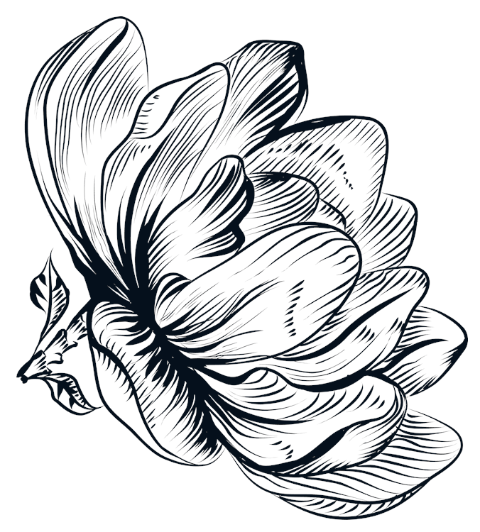 Ink Line Flower Left Side