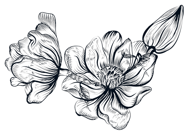 Ink Line Multi Flower