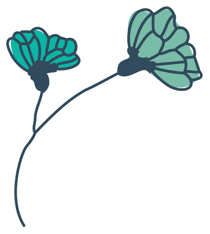 Double Turquoise Drop Flower