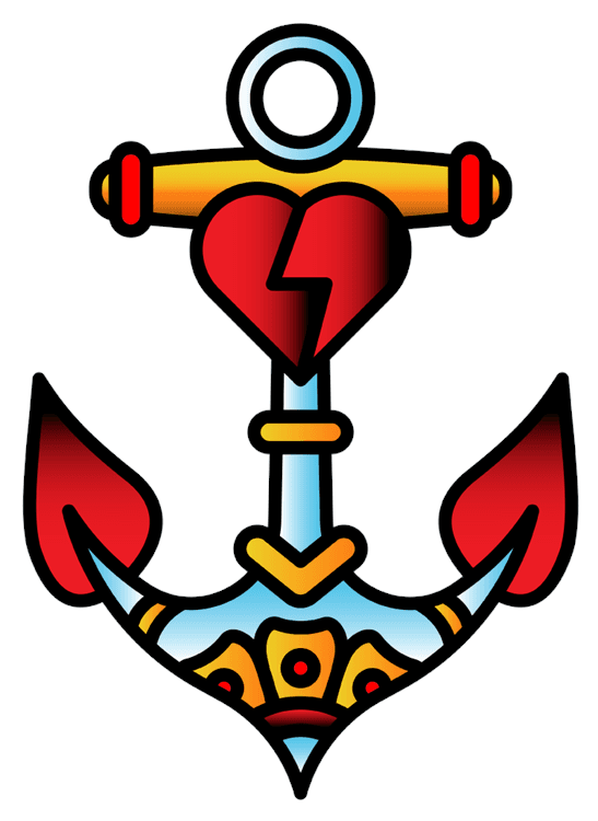 Anchor Heart Tattoo