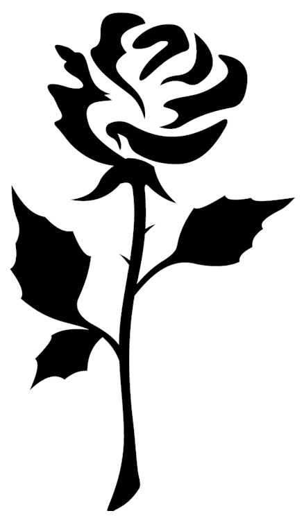 Rose Flower Stem Stencil