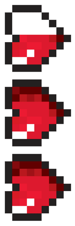 Minecraft Video Game Pixel Hearts