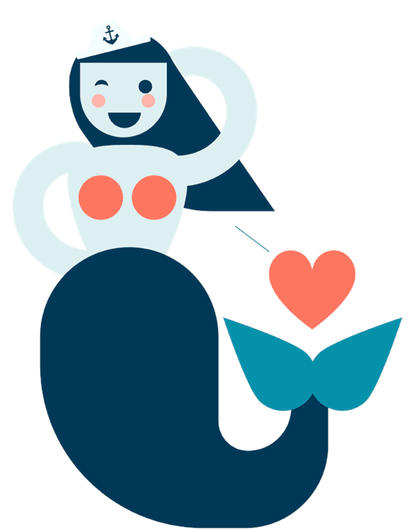 Blue Graphic Mermaid