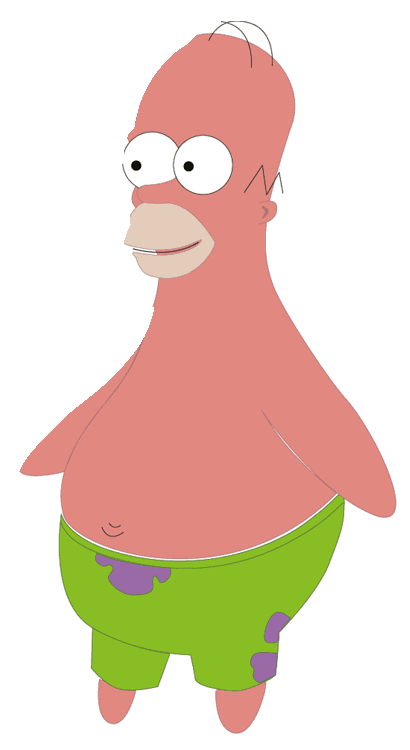Funny Homer Patrick Star