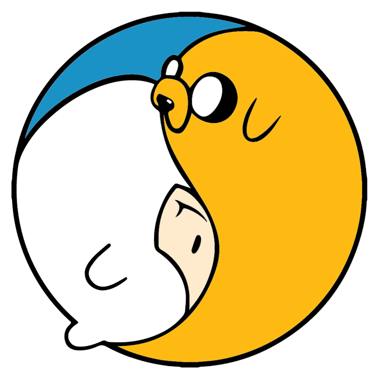 Adventure Time Anime Cartoon Yin Yang
