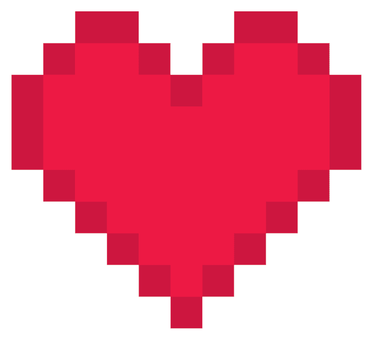Minecraft Video Game Pixel Heart