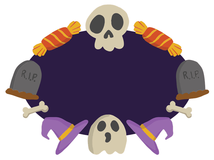Halloween Ghost Skull Name Tag