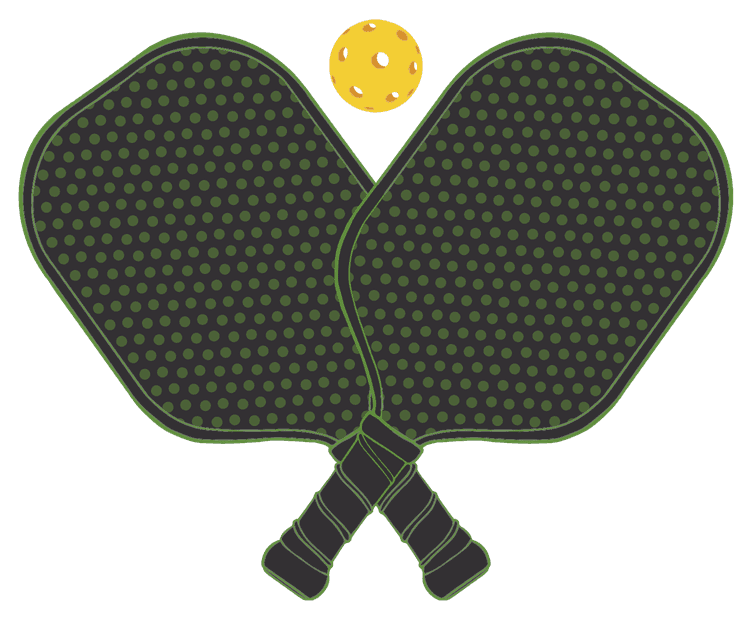 Pickle Ball Crossed Rackets