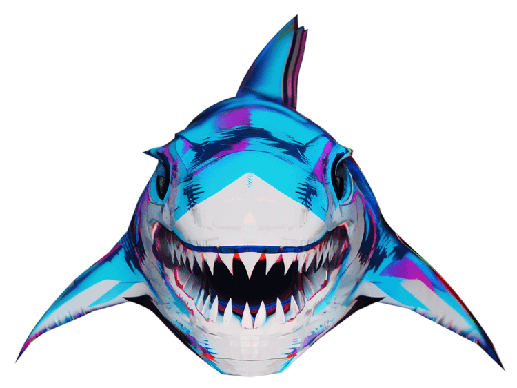 Trippy Shark Painted