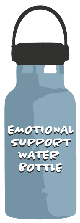 Emotional Support Water Bottle Blue