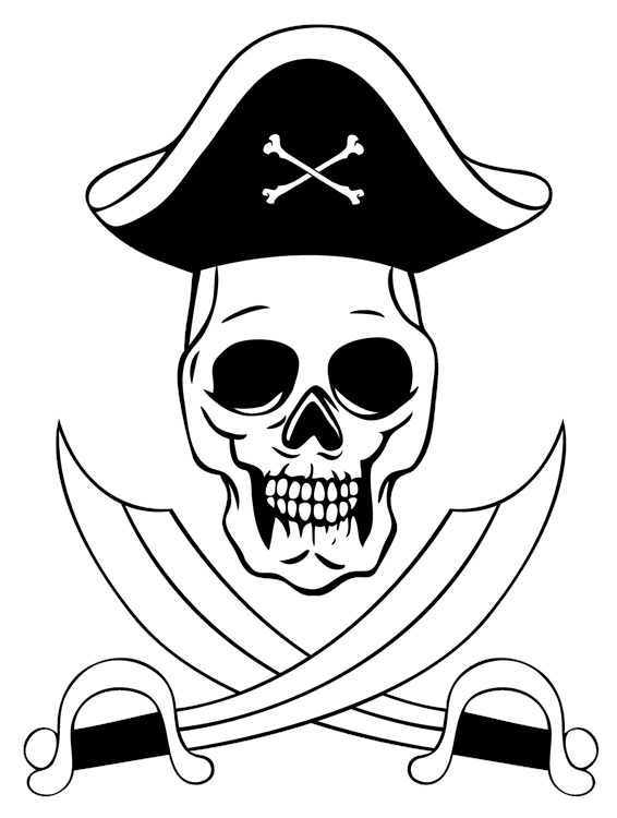 Crossed Swords Jolly Roger Skull