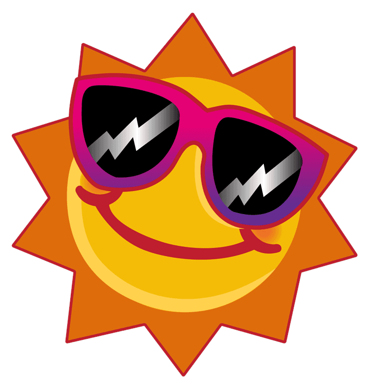 Sun with Pink Sunglasses