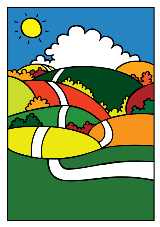 Sun and Rolling Hills