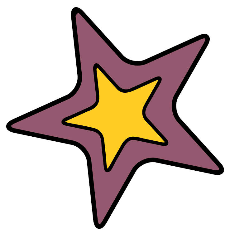 Purple Yellow Star